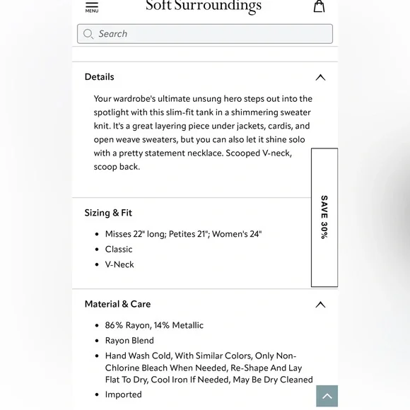 NWT Soft Surrounding Lara Tank - XS - Picture 9 of 9